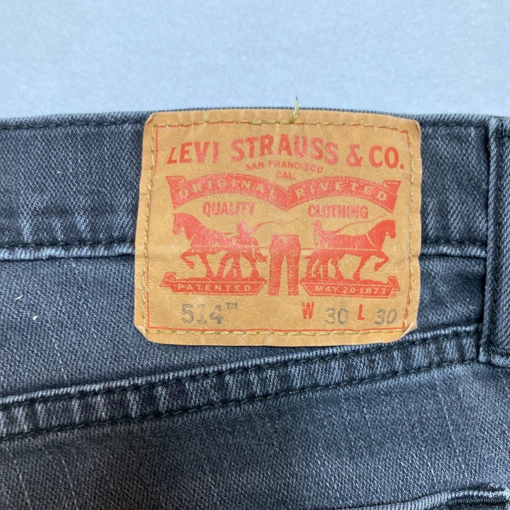Levis 514 Denim Jeans Mens 30 Gray Straight Leg - Picture 10 of 12